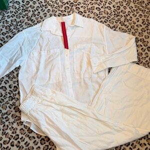 Left On Friday Cream Button-Up Shirt and Pants Set